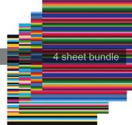 🌈 vibrant serape vinyl bundle: striped adhesive sheets in blue, pink, green, yellow, and black (4-12"x12") logo