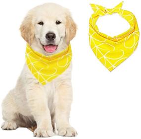 img 1 attached to CAROLLIFE Dog Bandana – 4Pcs-8Styles Reversible Triangle Bibs Scarfs: Colorful Neckerchiefs for Dogs and Cats