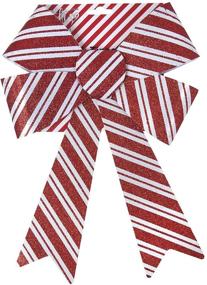 img 2 attached to Set of 8 Red and White Christmas Bows by Gift Boutique - Thick Plastic, Ideal for Holiday Decorating - Includes 2 Large, 3 Medium, and 3 Small Bows