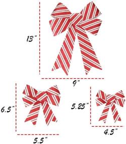 img 3 attached to Set of 8 Red and White Christmas Bows by Gift Boutique - Thick Plastic, Ideal for Holiday Decorating - Includes 2 Large, 3 Medium, and 3 Small Bows