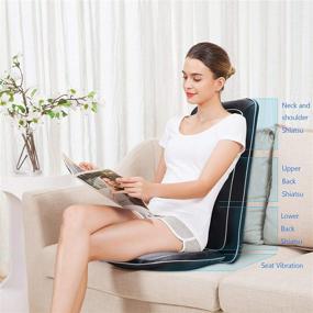 img 2 attached to 🪑 Portable 3D Kneading Shiatsu Massage Chair Pad with Heat for Back & Neck - Soft Gel Technology, Full Back Massage Cushion