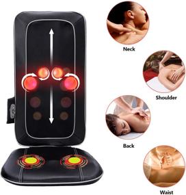 img 3 attached to 🪑 Portable 3D Kneading Shiatsu Massage Chair Pad with Heat for Back & Neck - Soft Gel Technology, Full Back Massage Cushion