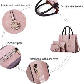 img 3 attached to 👜 SUSIE ISLAND Designer Fashion Tote and Handbags: Luxurious PU Leather Satchel Shoulder Bags Wallet Purse Set (3pcs)