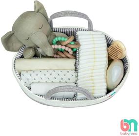 img 3 attached to Babynma Extra Large Rope Diaper Caddy - Portable Cotton Organizer for Baby and Toddler Essentials - Convenient Storage for Diapers, Wipes, Clothing, Burp Cloths, Toys, Bottles - Ideal for Nursery, Bedroom, Living Room, Car - Perfect Baby Shower and Registry Gift - White and Grey