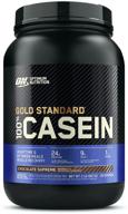 💪 gold standard 100% micellar casein protein powder - chocolate supreme, 2 lbs - slow digesting, keeps you full overnight, aids in muscle recovery (packaging may vary) logo