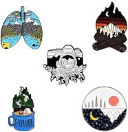 🏕️ cute camping badge pins - gillna enamel pins set for outdoor adventure, mountain lapel pins for backpack, bag, clothes, jacket logo