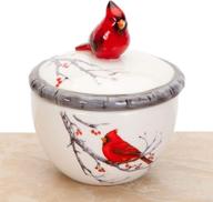 ceramic cardinal trinket box - keepsake and jewelry box for home décor - bits and pieces logo