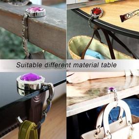 img 2 attached to 💎 KUYOU Purse Hooks: Stylish Crystal Diamond Folding Handbag Hook Hanger Set - 12 pcs Mixed