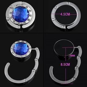 img 1 attached to 💎 KUYOU Purse Hooks: Stylish Crystal Diamond Folding Handbag Hook Hanger Set - 12 pcs Mixed