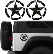 🚗 hooke road car body stickers bumper decals black trim for jeep wrangler yj tj jk jl gladiator, tacoma tundra ram pickup trucks - pair, 6.3inches logo