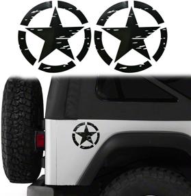 img 4 attached to 🚗 Hooke Road Car Body Stickers Bumper Decals Black Trim for Jeep Wrangler YJ TJ JK JL Gladiator, Tacoma Tundra RAM Pickup Trucks - Pair, 6.3inches