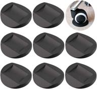 🪑 premium furniture cups - bed stopper and non-slip rubber coasters for all floors & wheels, sofas, beds, chairs - prevents scratches, set of 8 (black, round) логотип