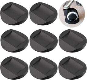 img 4 attached to 🪑 Premium Furniture Cups - Bed Stopper and Non-Slip Rubber Coasters for All Floors & Wheels, Sofas, Beds, Chairs - Prevents Scratches, Set of 8 (Black, Round)