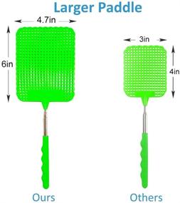 img 2 attached to 🪰 4-Pack of Dr. Dakota Telescopic Fly Swatters - Long 29-inch Heavy Duty Extendable Manual Plastic Fly Swatter with Stainless Steel Pole - Premium Flyswatter, Assorted Colors (Set of 3)