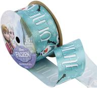 🧊 offray frozen craft ribbon, 1.5-inch x 9-feet, olaf name blue, 1.5 inch x logo