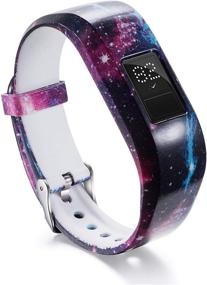 img 2 attached to 🌟 CharmingElf Replacement Bands: Soft Silicone Wristbands for Garmin vivofit jr and vivofit jr 2/3 (Small, A01 Starry Sky)