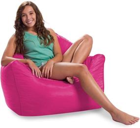 img 4 attached to 👧 Malibu Lounge by Posh Creations: Pink Soft Nylon Bean Bag Chair for Large Kid and Teen Playrooms and Bedrooms