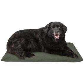 img 4 attached to 🐾 Furhaven Orthopedic Pet Bed for Dogs and Cats - 2-Inch Foam Terry and Oxford Crate or Kennel Dog Bed Mat Cushion with Removable Washable Cover, Large, Forest