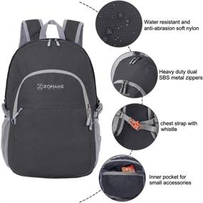 img 2 attached to 🎒 ZOMAKE Packable Backpack: Lightweight, Water Resistant Daypack for Camping, Travel, and Hiking