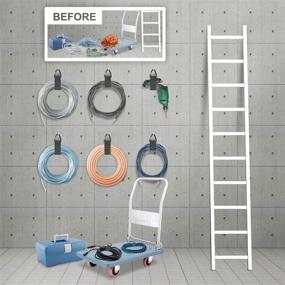 img 2 attached to 🔌 Efficient Garage Organization: Extension Cord Holder Organizer (4 Pack) with 16-Inch Heavy Duty Storage Strap and Triangle Buckle for Hanging - Perfect for Cords Within 100ft