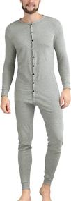 img 4 attached to COLORFULLEAF Men's Cotton Thermal Underwear Union Suits: Stylish and Functional Base Layer for Ultimate Comfort