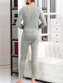 img 3 attached to COLORFULLEAF Men's Cotton Thermal Underwear Union Suits: Stylish and Functional Base Layer for Ultimate Comfort