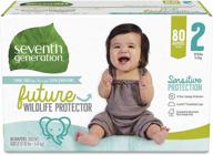 👶 seventh generation baby diapers size 2: super pack of 80 count for sensitive skin – find the perfect fit for your little one! logo