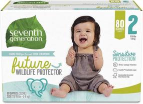 img 4 attached to 👶 Seventh Generation Baby Diapers Size 2: Super Pack of 80 Count for Sensitive Skin – Find the Perfect Fit for Your Little One!
