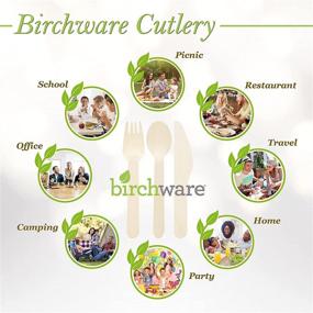 img 1 attached to 🌱 Классические компостируемые деревянные вилки Birchware длиной 6,5 дюйма: Биоразлагаемые праздничные принадлежности для выпускного, луау, фиесты, чаепития и многое другое. Ремесленные материалы для детей и взрослых - упаковка из 100 вилок.