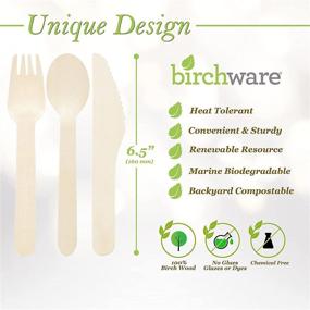 img 3 attached to 🌱 Классические компостируемые деревянные вилки Birchware длиной 6,5 дюйма: Биоразлагаемые праздничные принадлежности для выпускного, луау, фиесты, чаепития и многое другое. Ремесленные материалы для детей и взрослых - упаковка из 100 вилок.