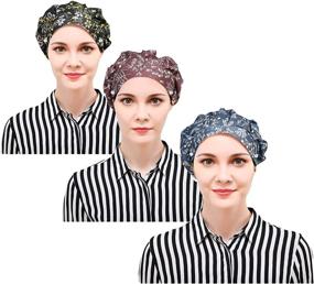 img 3 attached to 🎩 DREYOLIFE Bouffant Hats Set: 3-Piece Value Pack with Cotton Sweatband