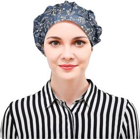 img 2 attached to 🎩 DREYOLIFE Bouffant Hats Set: 3-Piece Value Pack with Cotton Sweatband