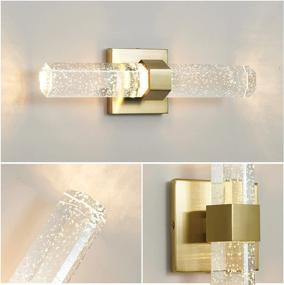 img 2 attached to 💡 Epinl Vanity Light: Modern Crystal Bathroom Wall Sconce with LED Lighting, Clear Glass Shade - Ideal for Makeup Table and Over Mirror - 3000k Light Fixtures - Wall Mount Bath Light