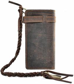 img 3 attached to Vintage Trucker Men's Leather Bifold Wallet - Stylish Accessories