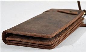 img 2 attached to Vintage Trucker Men's Leather Bifold Wallet - Stylish Accessories