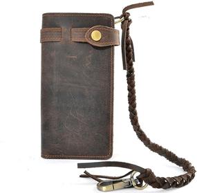 img 4 attached to Vintage Trucker Men's Leather Bifold Wallet - Stylish Accessories