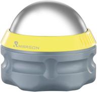 mirason massage ball ice roller: cold therapy cryosphere for deep tissue manual massage. stay cold or hot for optimal sore muscle relief, shin splints, shoulders, knees, feet recovery. yellow ice pack. logo