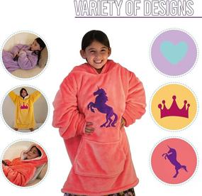 img 2 attached to BLUENIDO Oversized Blanket Hoodie for Kids – Ultimate Cozy Wearable Sherpa Blanket for Princess Inspired Comfort – One-Size-Fits-All