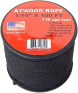 🪢 atwood rope 100ft spool of 1/16-inch microcord - black: optimized for mosquito cord, 2mm paracord, and micro parachute cord logo