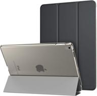 🔖 moko slim lightweight smart shell stand cover for ipad pro 9.7 - translucent frosted back protector | space gray, auto wake/sleep | 2016 release tablet логотип