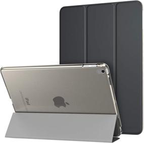 img 4 attached to 🔖 MoKo Slim Lightweight Smart Shell Stand Cover for iPad Pro 9.7 - Translucent Frosted Back Protector | Space Gray, Auto Wake/Sleep | 2016 Release Tablet