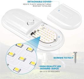 img 1 attached to 🔆 Kohree Улучшенный Диммируемый Выключатель 12V LED Потолочные Светильники RV Double Dome - Регулируемые Крепления для Освещения Кемпера для Прицепа или Лодки - Натурально-белый 4000-4500K 2 Пакета