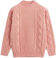 curipeer girl's long sleeve lace up knit sweater crewneck - cute pullover for holiday - sizes 6-13y logo