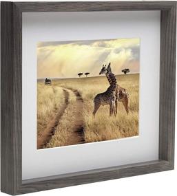 img 1 attached to 🖼️ Mikasa Gray Gallery Frame - Elegant 11x14 Frame with Matting for 8x10 Photos