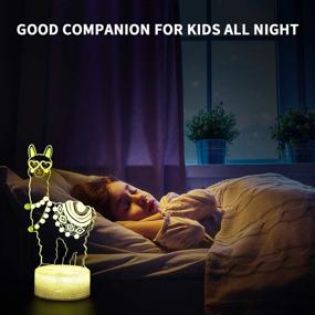 img 3 attached to 🦙 3D Llama Night Light: Love Heart Alpaca Llama Visual Lamp with Remote Control - 16 Colors Changing 3D Illusion Night Lights - Desk Home Decoration & Birthday Gifts for Kids