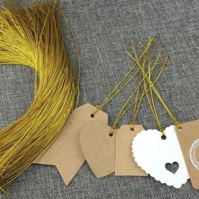 img 1 attached to 🎁 328 Feet Gold Gift Tags String Hang Tags Rope - Perfect for Present Wrapping and Crafting