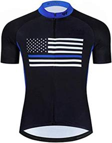 img 4 attached to 🚴 Quick-Dry Men's Mountain Bike Jersey - Short Sleeve MTB Top, with 3 Rear Pockets for Cycling