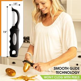 img 1 attached to 🔪 Premium Black Swivel Vegetable Peeler by Spring Chef