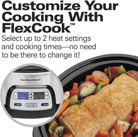 img 2 attached to 🍲 Hamilton Beach Portable 6-Quart Programmable Slow Cooker - Stay or Go with Dual Digital Timer, FlexCook, 2 Heat Settings, Lid Lock (33861)