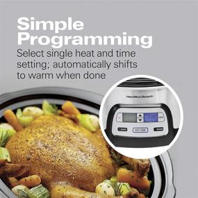 img 1 attached to 🍲 Hamilton Beach Portable 6-Quart Programmable Slow Cooker - Stay or Go with Dual Digital Timer, FlexCook, 2 Heat Settings, Lid Lock (33861)